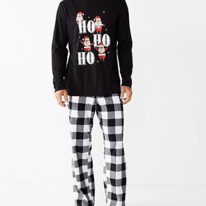 NWT Ho Ho Ho Men’s Black Santa Graphic Pajama Set XL